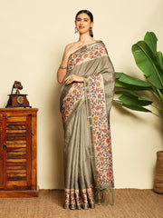 Printed Tussar Saree