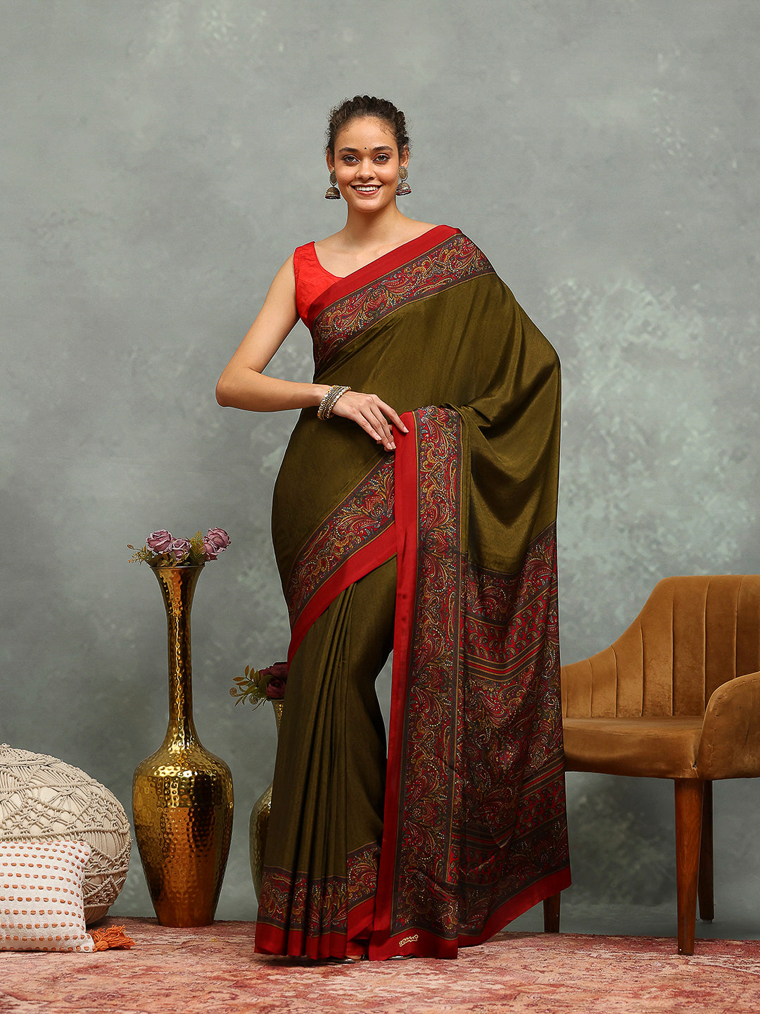 Digital Printed Crepe Saree