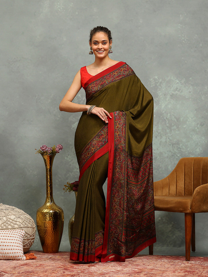 Digital Printed Crepe Saree