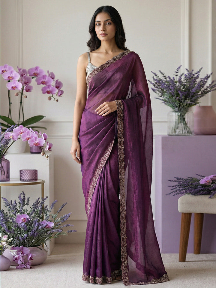 Embroidered Georgette Saree