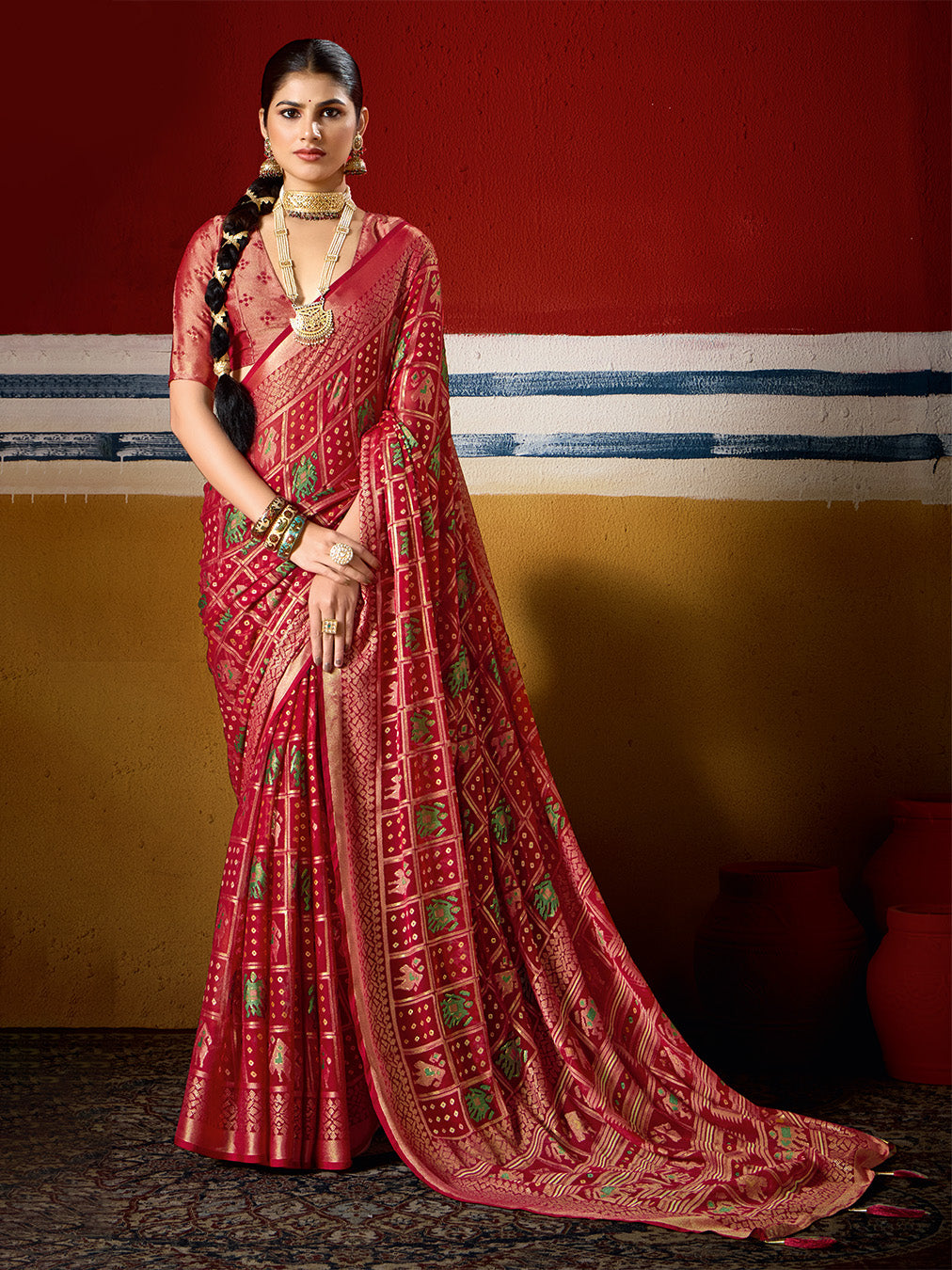 Abstract Print Georgette Saree