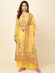 Digital Floral Printed Crepe Kurta With Palazzo & Dupatta