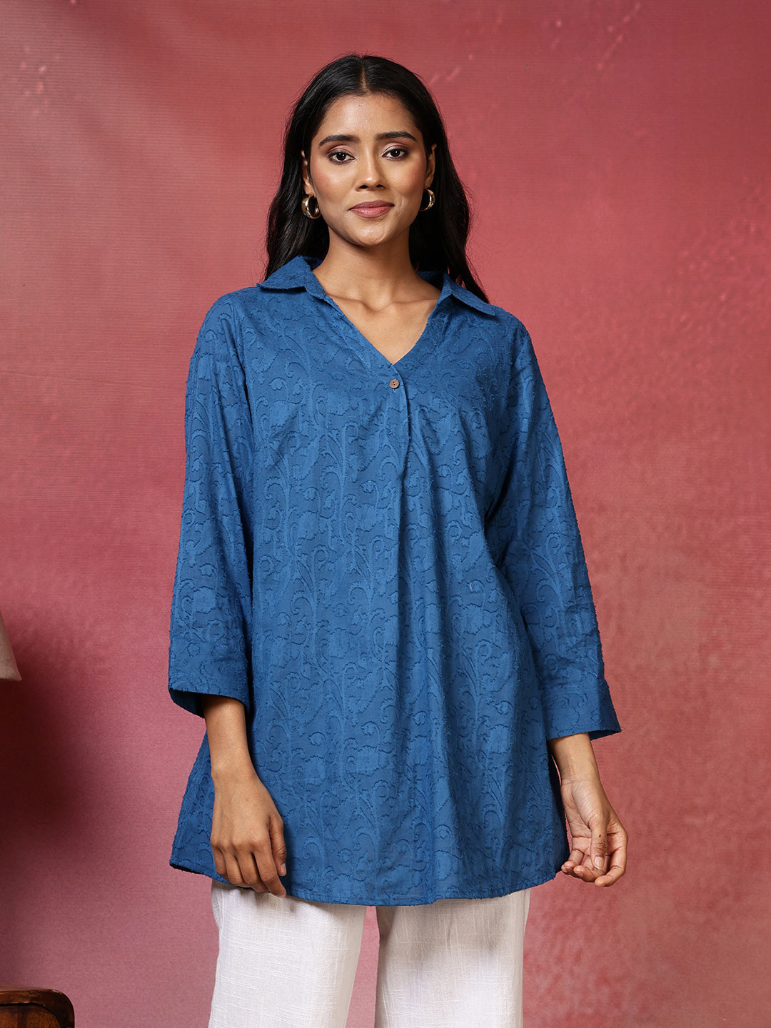 Plain Cotton Blend Kurta