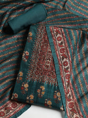 Printed Tussar Unstitched Suit With Dupatta