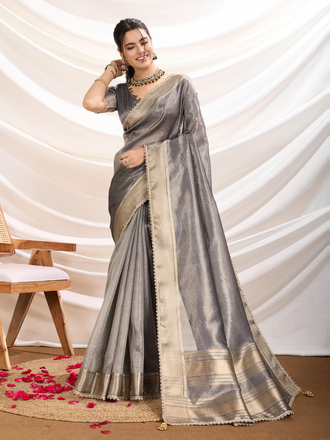 Woven Design Linen Blend Saree