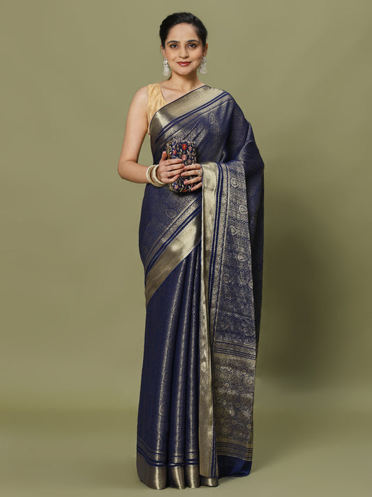 Zari Jaal Woven Crepe Saree