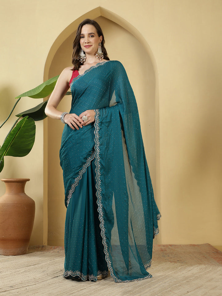 Digital Printed Chiffon Saree