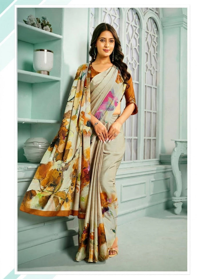Digital Printed Crepe Saree