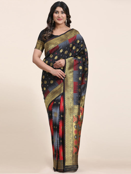 Zari Border Booti Handloom Saree