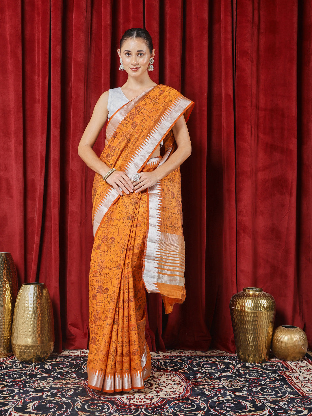 Digital Printed Art Silk Saree