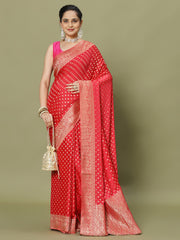 Zari Jaal Woven Crepe Saree