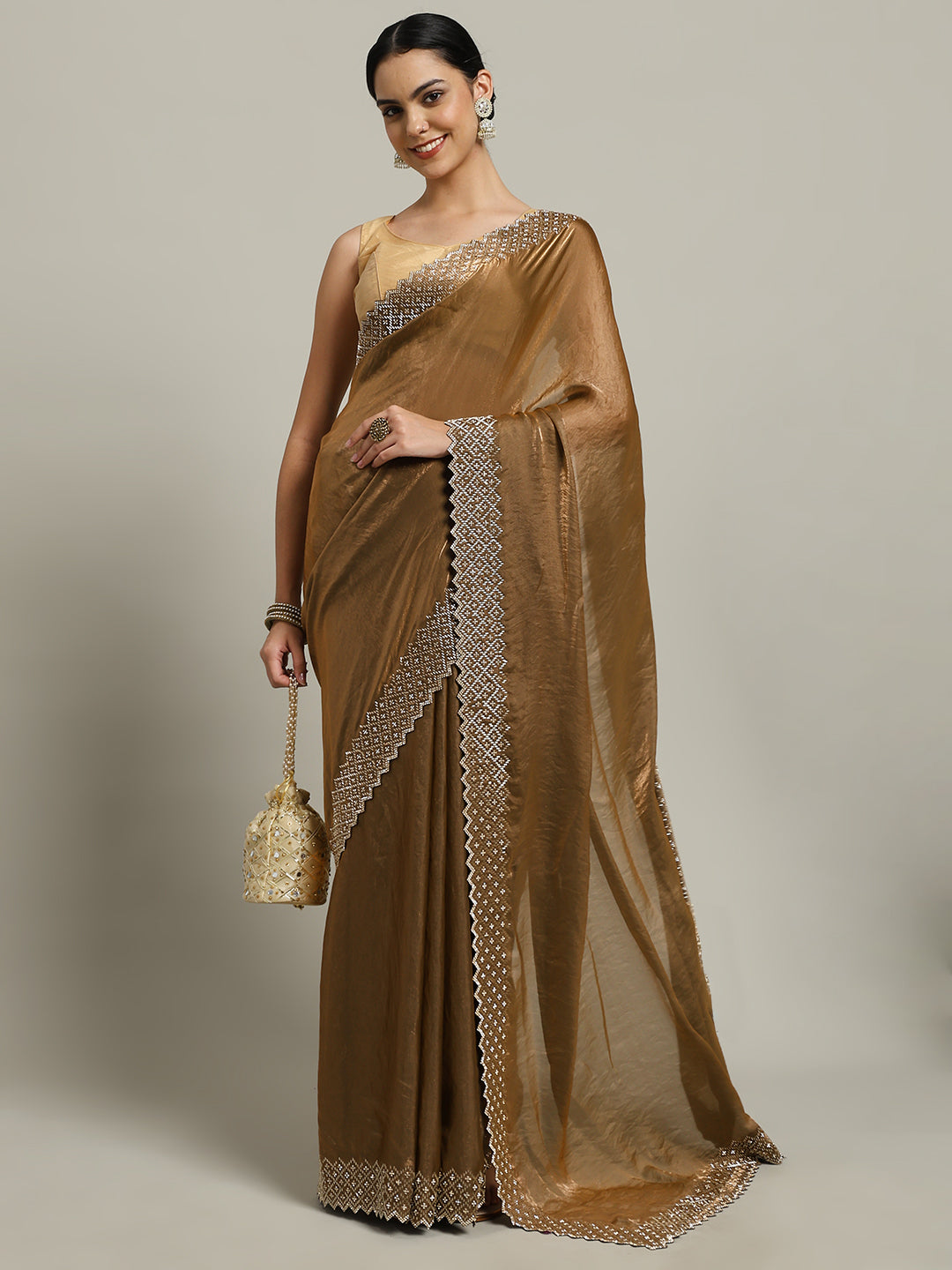 Cutdana Embroidered Tissue Saree