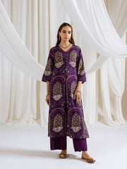 Printed Cotton Blend Kurta With Pants