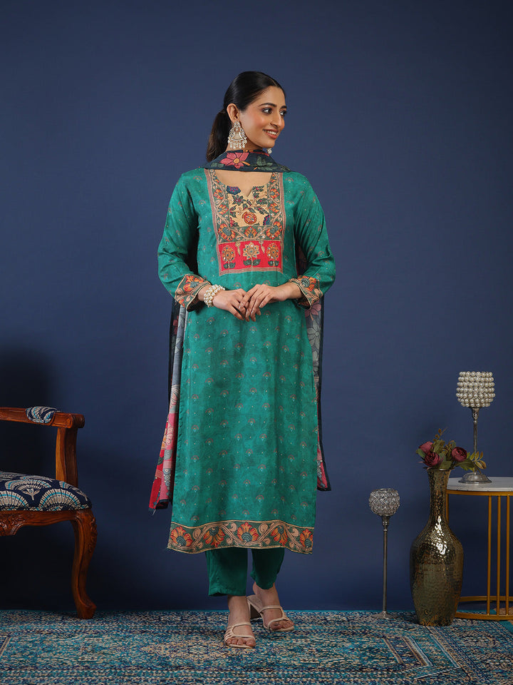 Printed Muslin Kurta With Pant &amp; Dupatta
