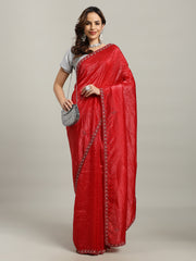Stone Embroidery Tissue Saree