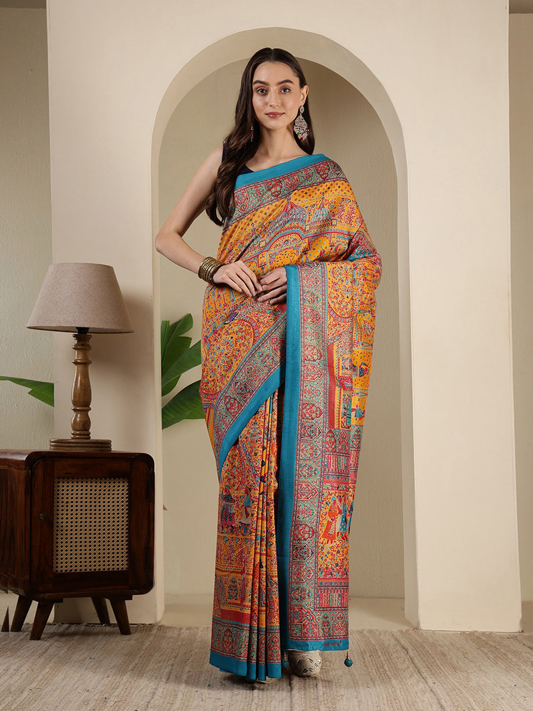 Digital Printed Art Silk Saree
