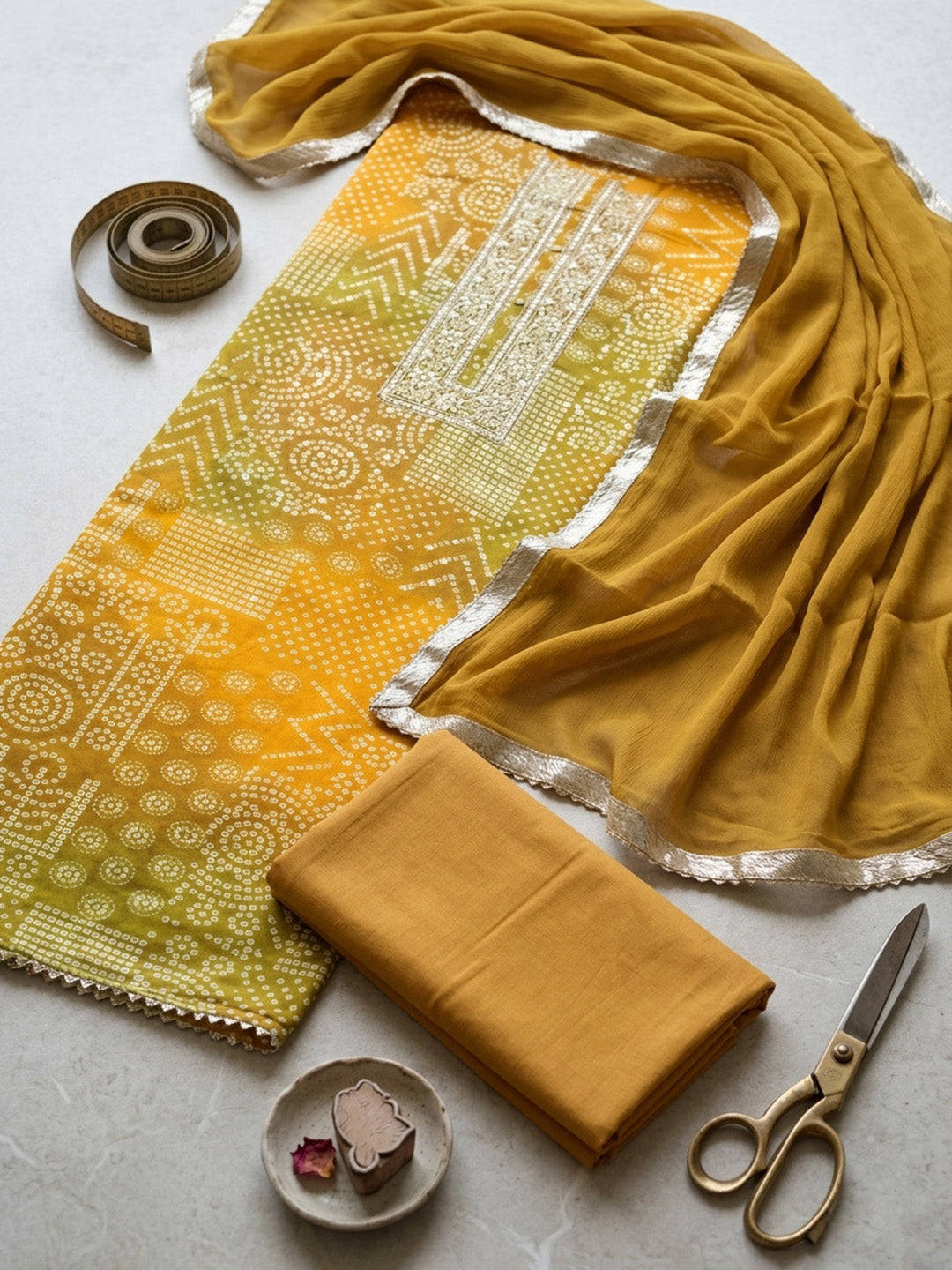 Embroidered Cotton Blend Unstitched Suit With Pant &amp; Dupatta