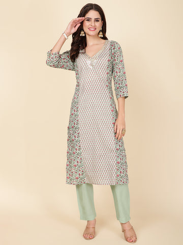 Printed Cotton Kurta Set