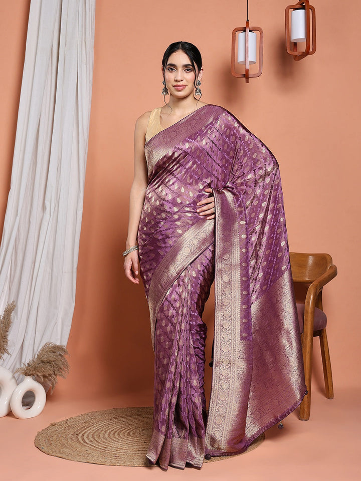 Woven Design Satin Saree