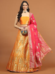 Banarasi Unstitched Choli With Lehenga & Dupatta