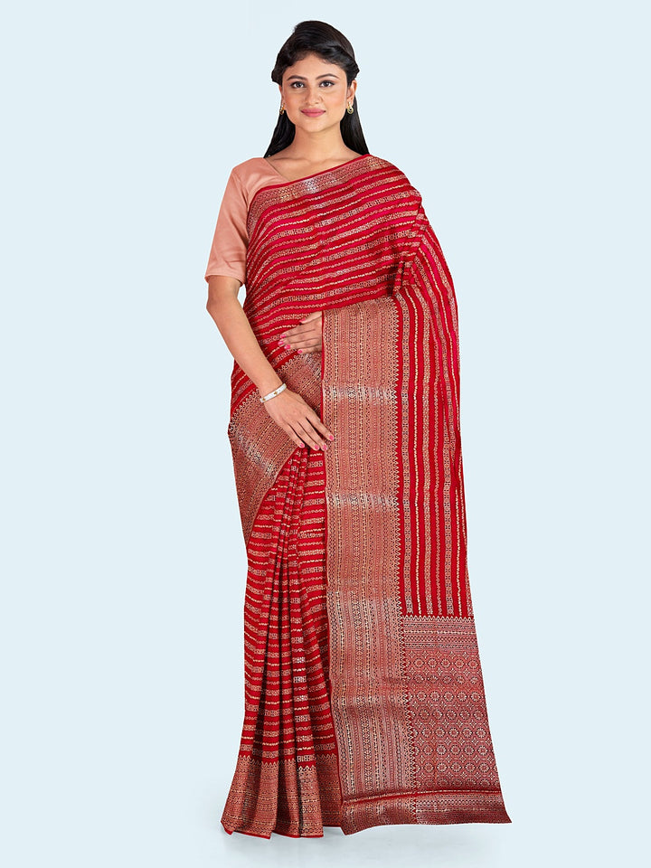 Zari Border Woven Georgette Saree