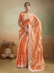 Embroidered Chiffon Saree