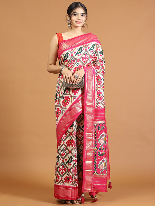 Patola Printed Art Silk Woven Saree