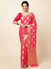 Zari Border Booti Chiffon Saree