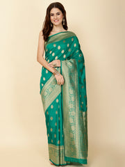 Zari Border Booti Woven Handloom Saree