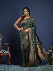 Woven Design Art Silk Unstitched Suit With Pant & Dupatta