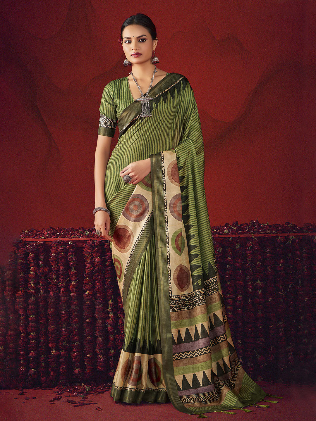 Digital Printed Art Silk Saree