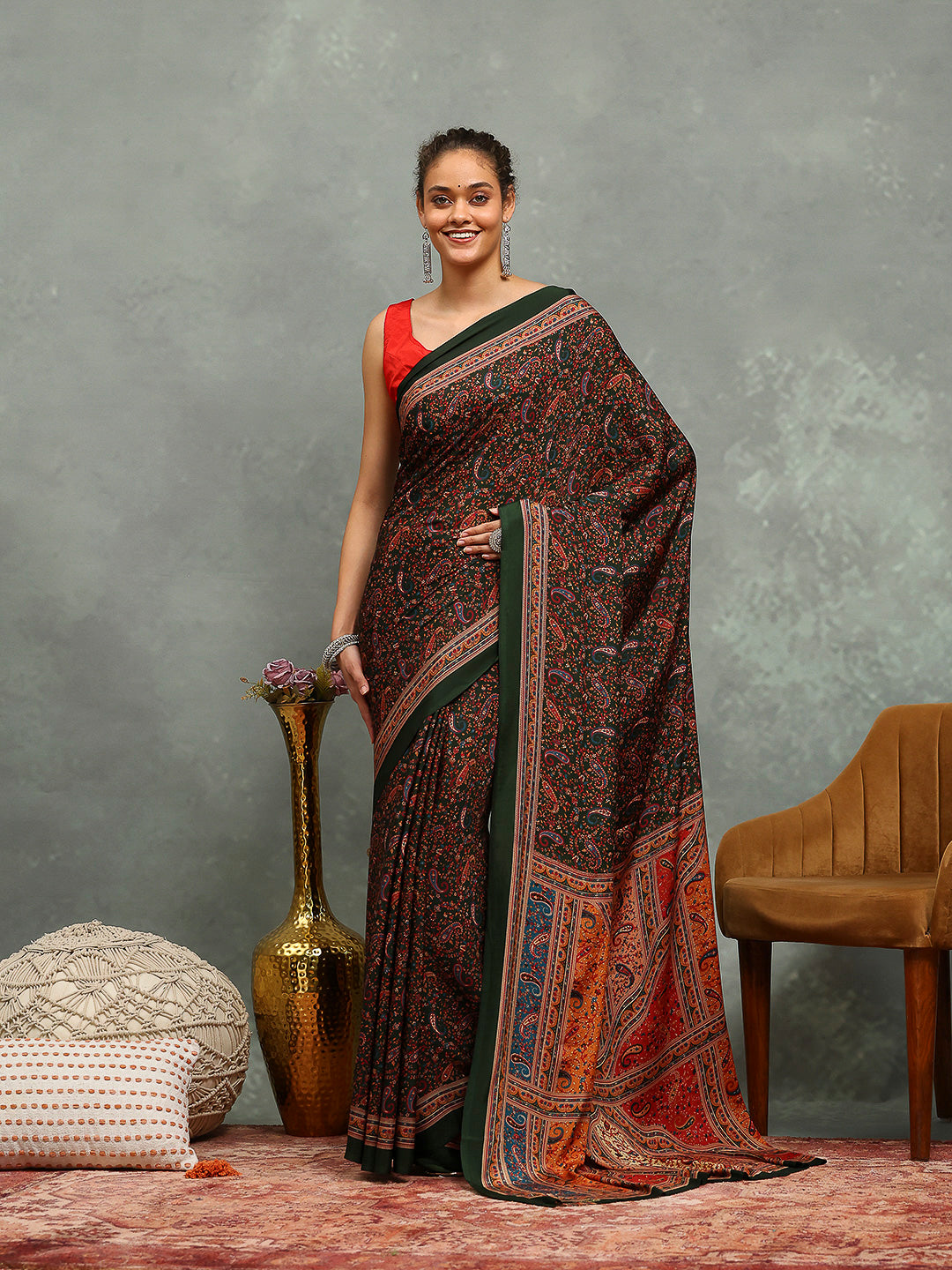 Digital Printed Crepe Saree