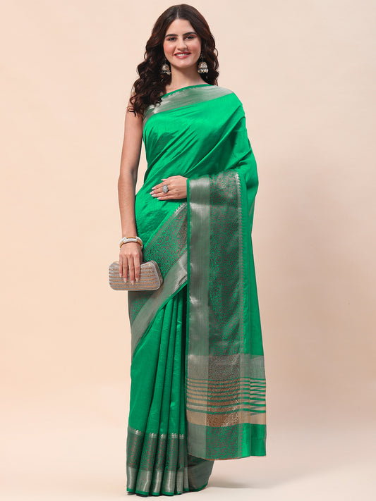 Plain Zari Border Handloom Saree