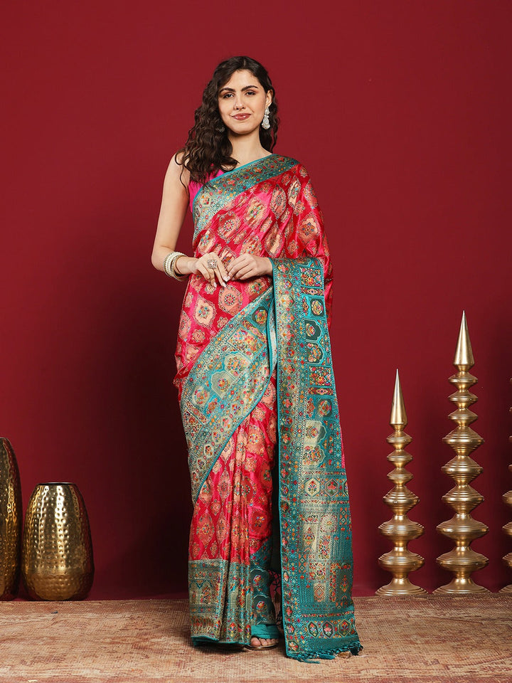 Woven Design Satin Saree