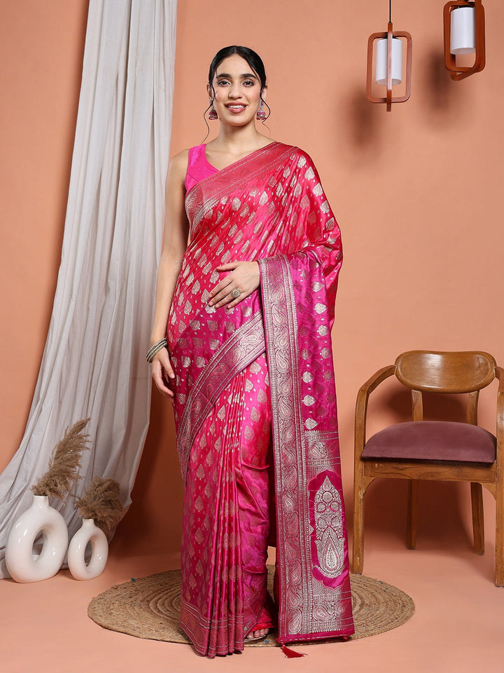 Woven Design Satin Saree