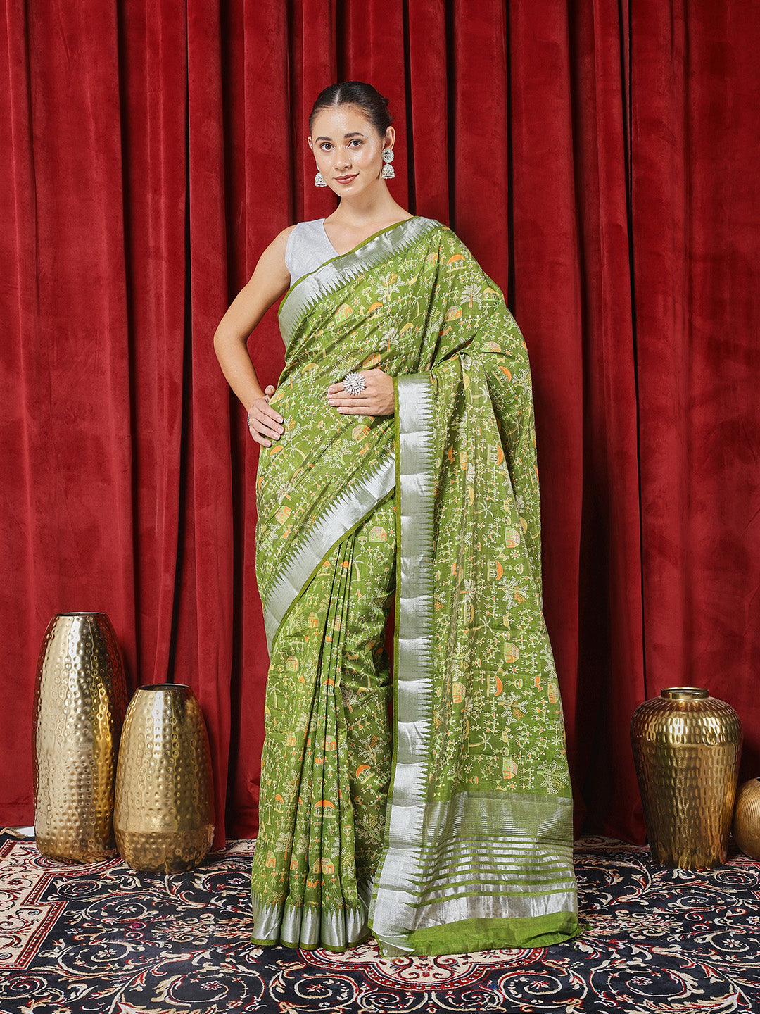 Digital Printed Art Silk Saree