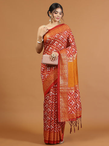 Patola Printed Tussar Woven Saree