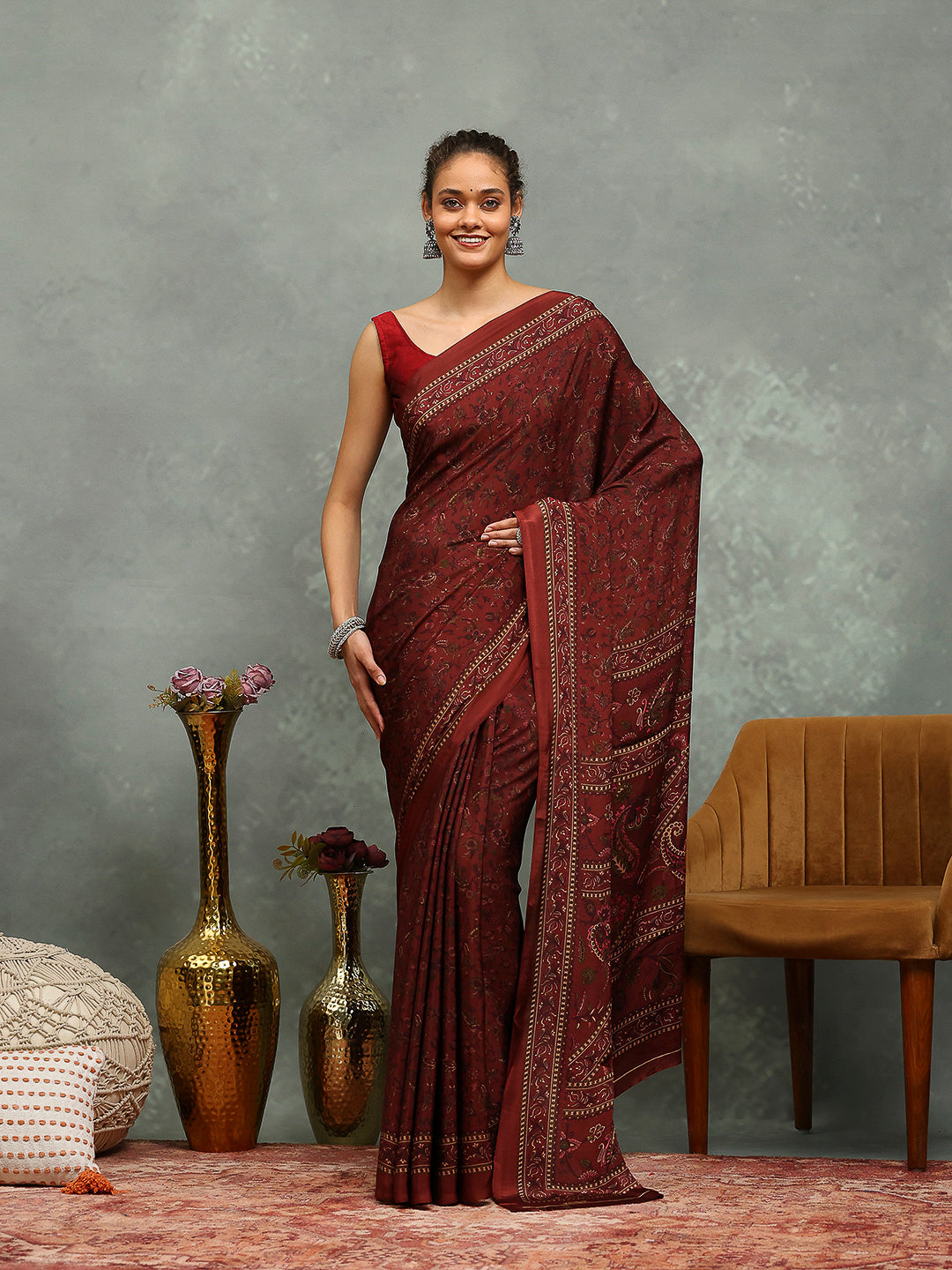 Digital Printed Crepe Saree