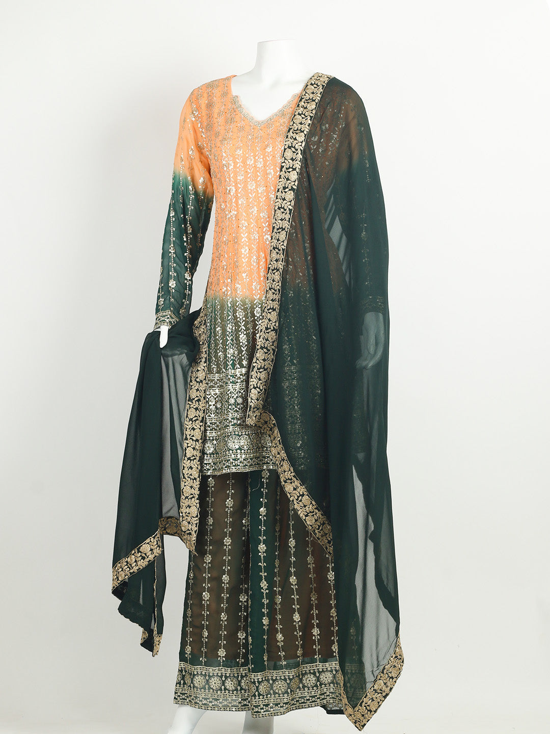 Embroidery Art Silk Kurta With Pants &amp; Dupatta