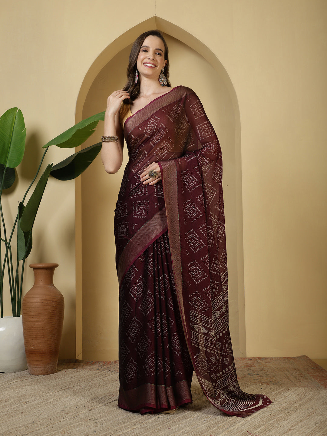 Digital Printed Chiffon Saree