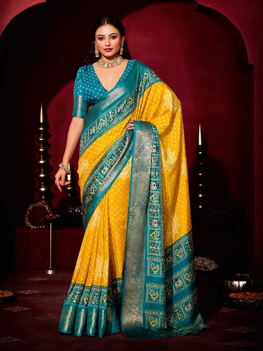 Patola Printed Art Silk Woven Saree