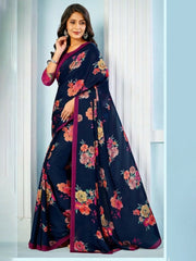 Digital Printed Crepe Saree