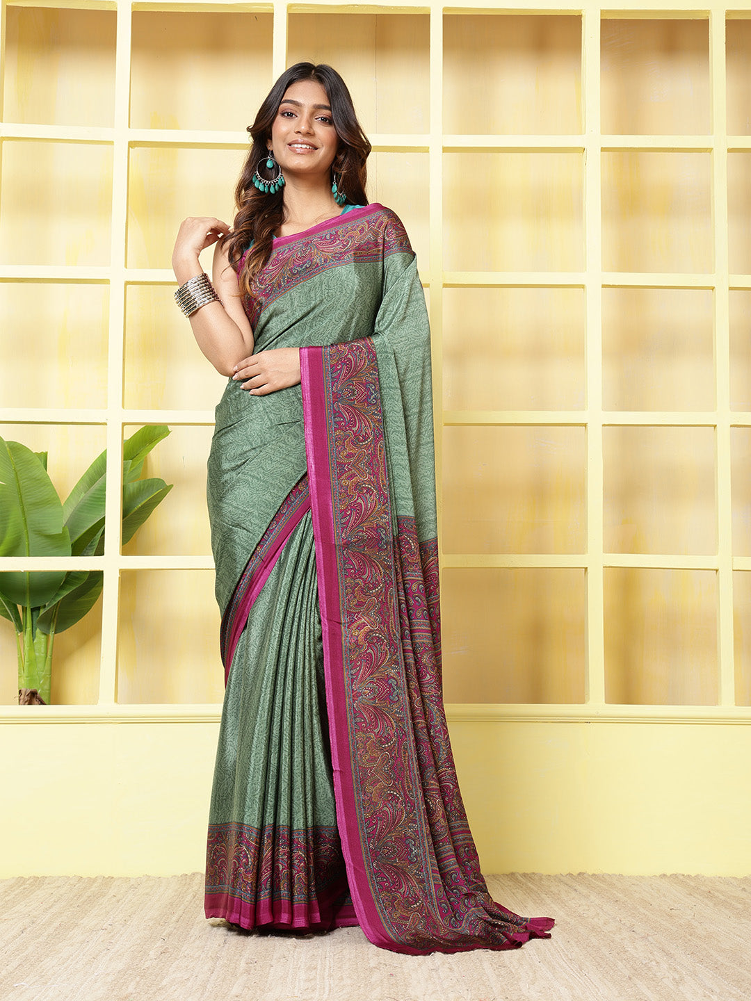 Digital Printed Crepe Saree