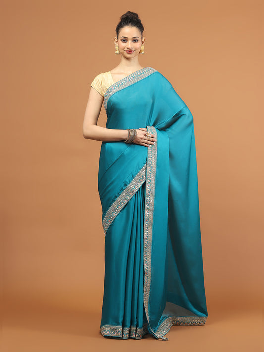 Stone Work Art Chiffon Saree