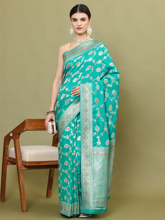 Stone Embroidery Banarasi Woven Saree