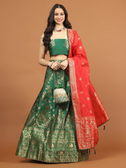 Banarasi Unstitched Choli With Lehenga & Dupatta