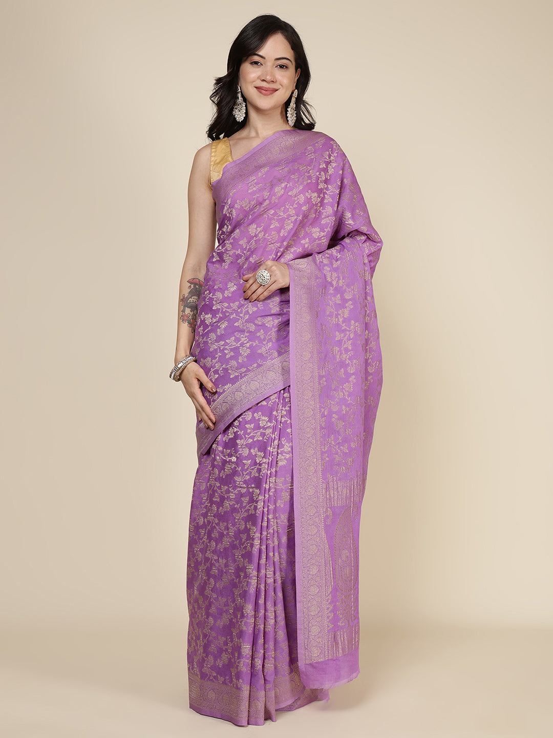 Border Zari Jaal Art Silk Woven Saree