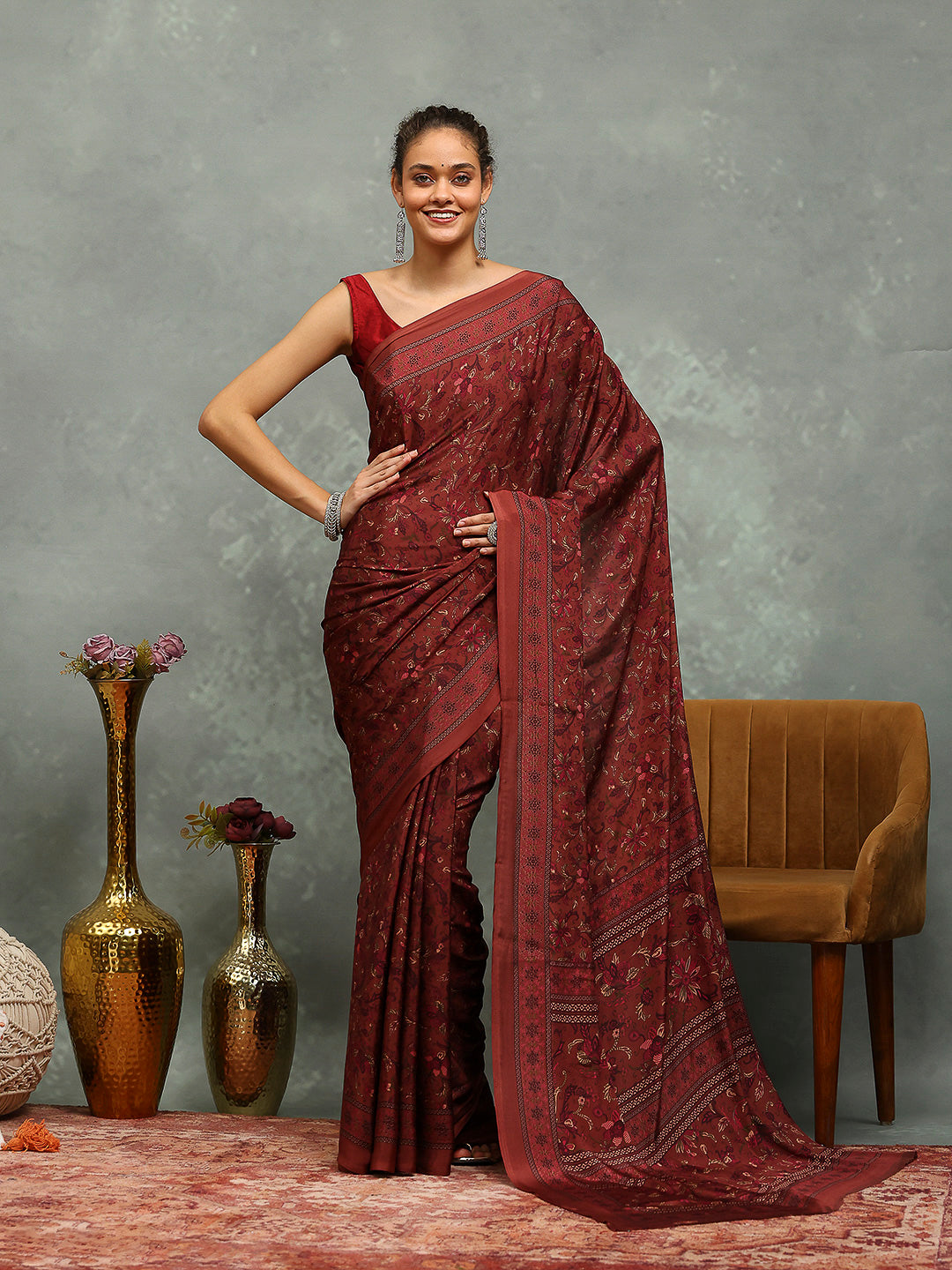 Digital Printed Crepe Saree