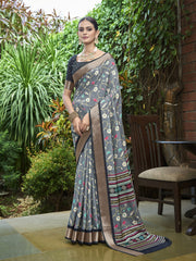 Digital Printed Art Silk Saree