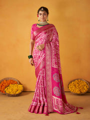 Abstract Printed Handloom Saree